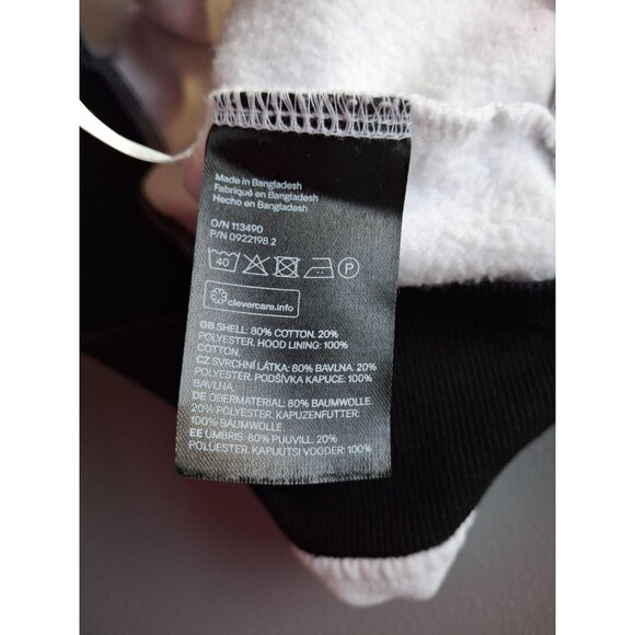 H&M Basic Hoodie Youth 16/18 White Black Colorblock Pullover Kangaroo Pocket - Picture 5 of 7